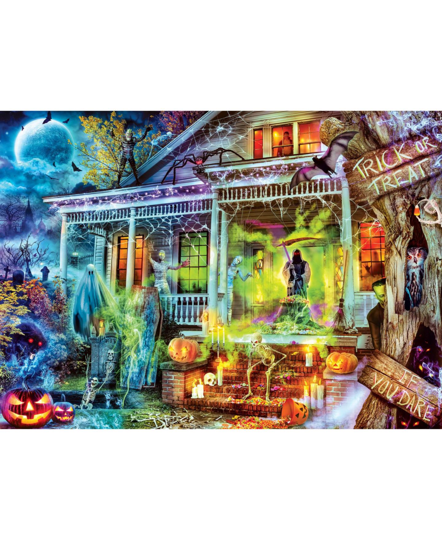 Детский пазл MasterPieces Puzzles If You Dare Glow in the Dark Halloween 1000 Piece Puzzle, Ages 14+, цвет: Разноцветный — фото 3