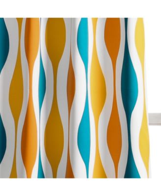 Mid Century Geo Light Filtering Window Curtain Panels