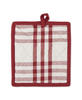 Home Sweet Farmhouse Kitchen Collection, Potholder/Oven Mitt/Dishtowel Set, Barn Red, 4 Count