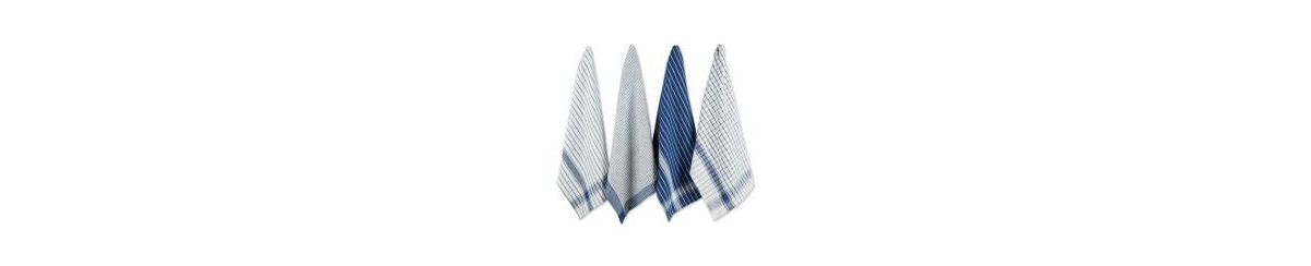 Design Imports Everyday Basic Collection Woven Dishtowel Set, 20x28", Nautical Blue, 8 Piece In Nautical Blue