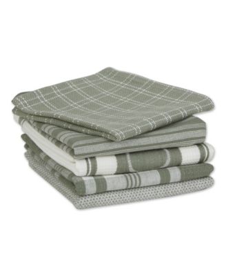 Everyday Collection Foodie Kitchen Set, Dishtowel Dishcloth, Artichoke Green, 5 Piece