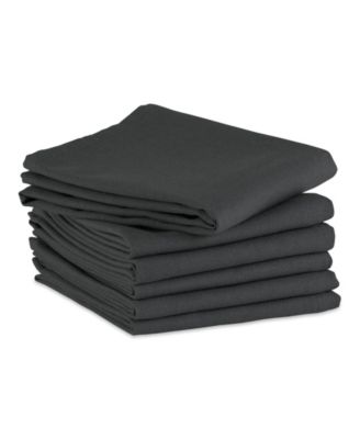Basic Solid Dishtowel Collection Cotton Flat Woven, Small Set, 18x28", Mineral, 6 Piece