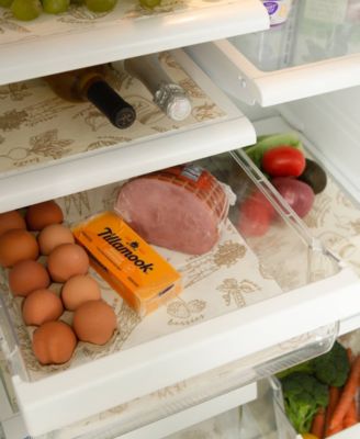 Fridge Liner Collection Non-Adhesive, Cut to Fit, 12x24", Cream Market, 6 Piece