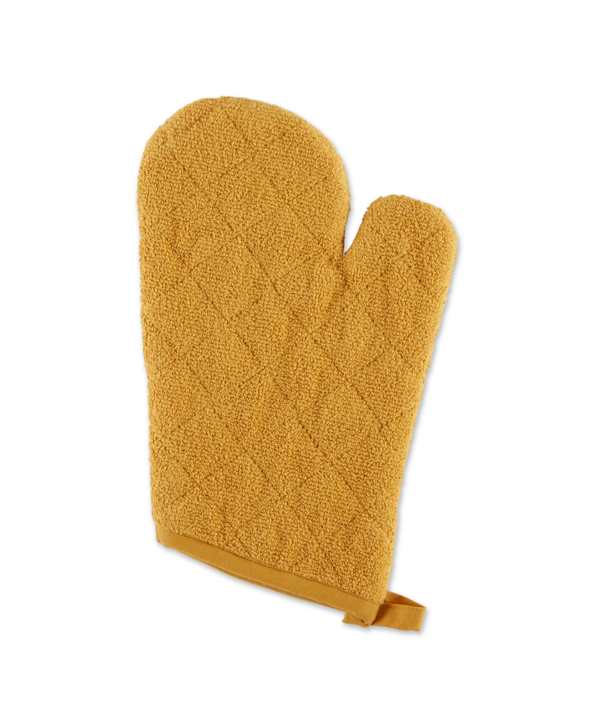 Design Imports Basic Terry Collection 100% Cotton Quilted, Oven Mitt, Honey Gold, 2 Piece In Honey Gold