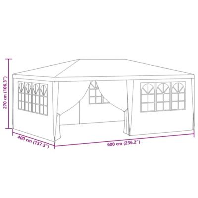 Party Tent White Polyethylene, Steel Large Collapsible