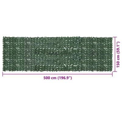 Balcony Screen Dark Green Polyethylene and fabric 197 x 59 in
