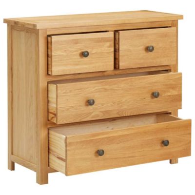 Chest of Drawers 31.5"x13.8"x29.5" Solid Oak Wood
