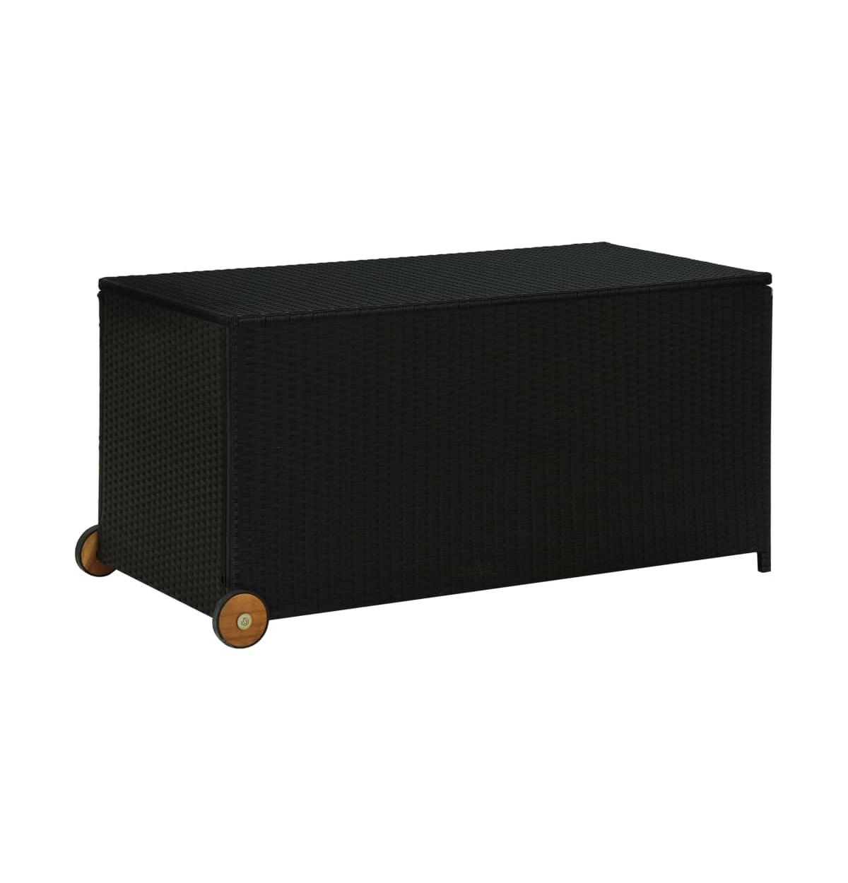 Patio Storage Box Black 47.2"x25.6"x24" Poly Rattan - Black