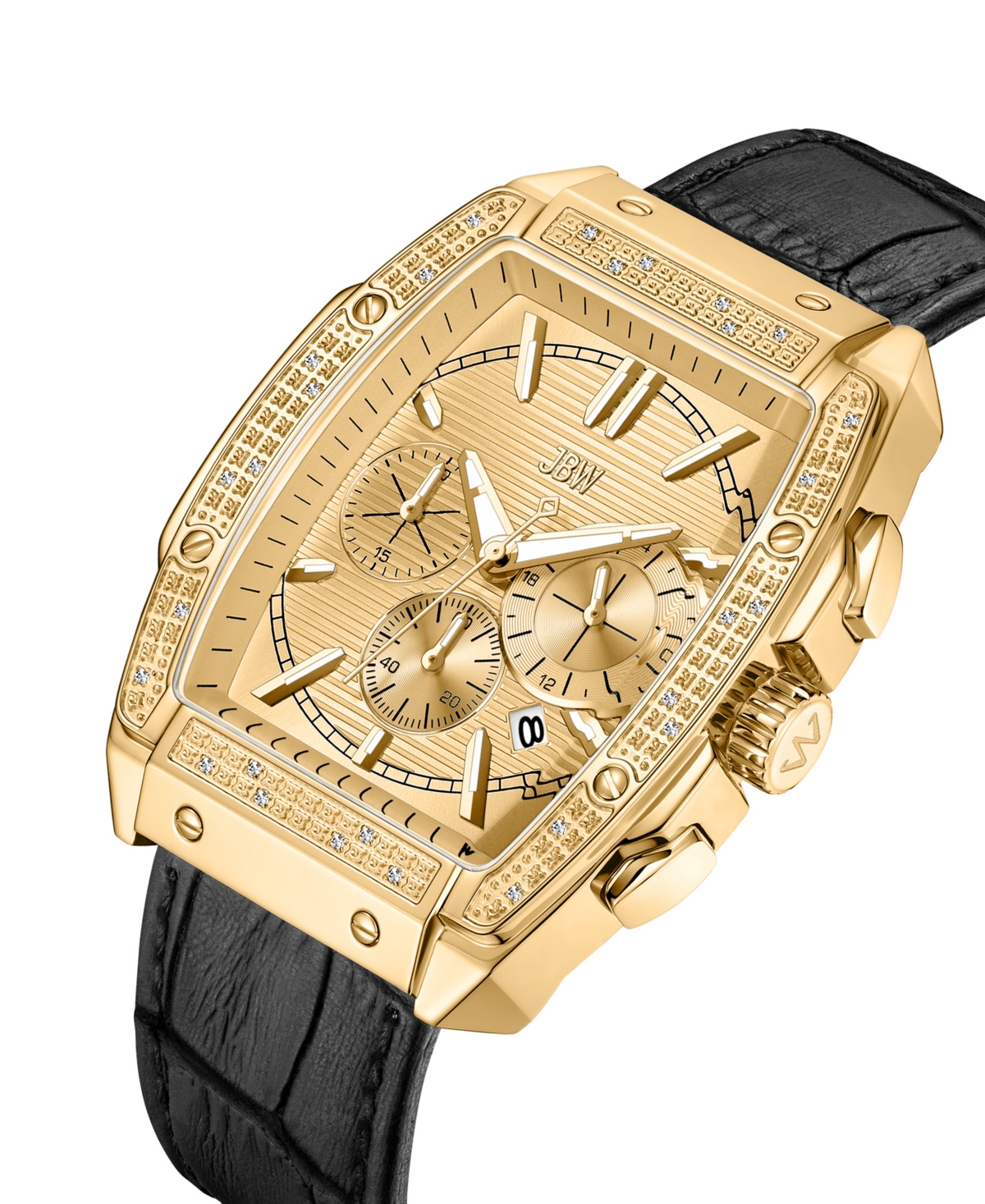 Jbw Men's Echelon Diamond (1/4 ct. t.w.) Watch in 18k Gold-plated Stainless Steel 41mm