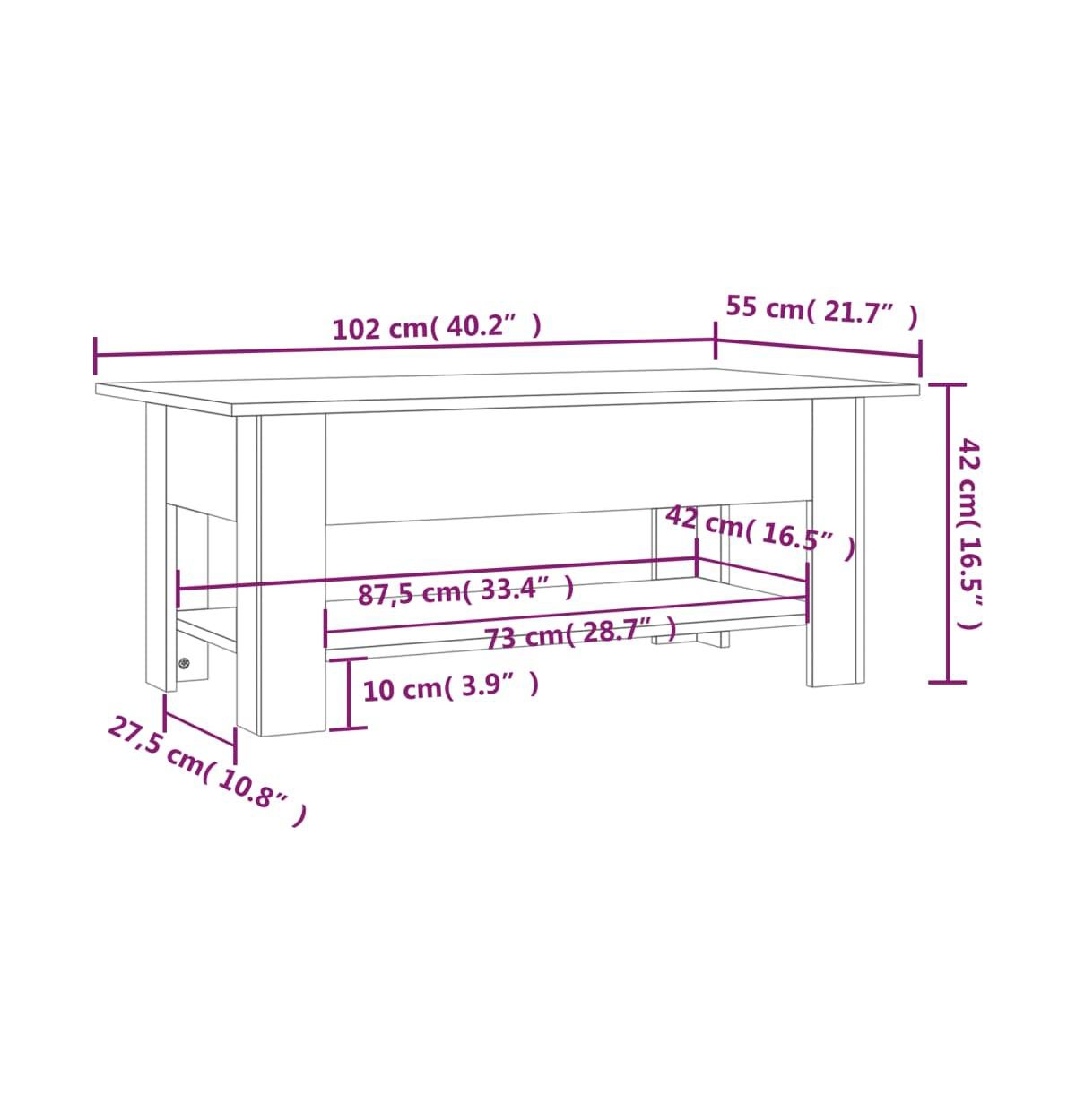 vidaXL Coffee Table Concrete Gray 40.2