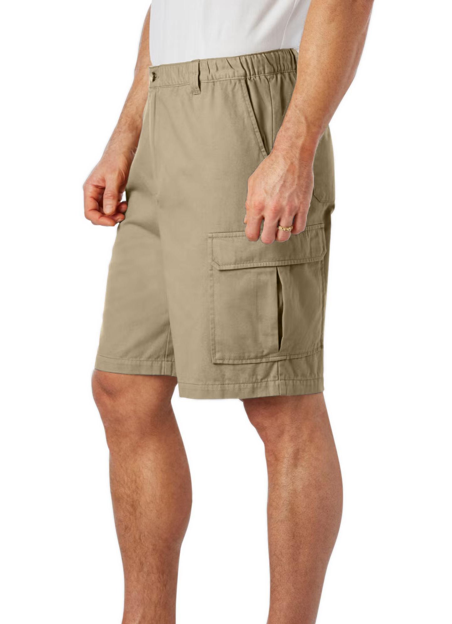 Мужские шорты KingSize Knockarounds 8 inch Full-Elastic Cargo, цвет: Хаки — фото 3