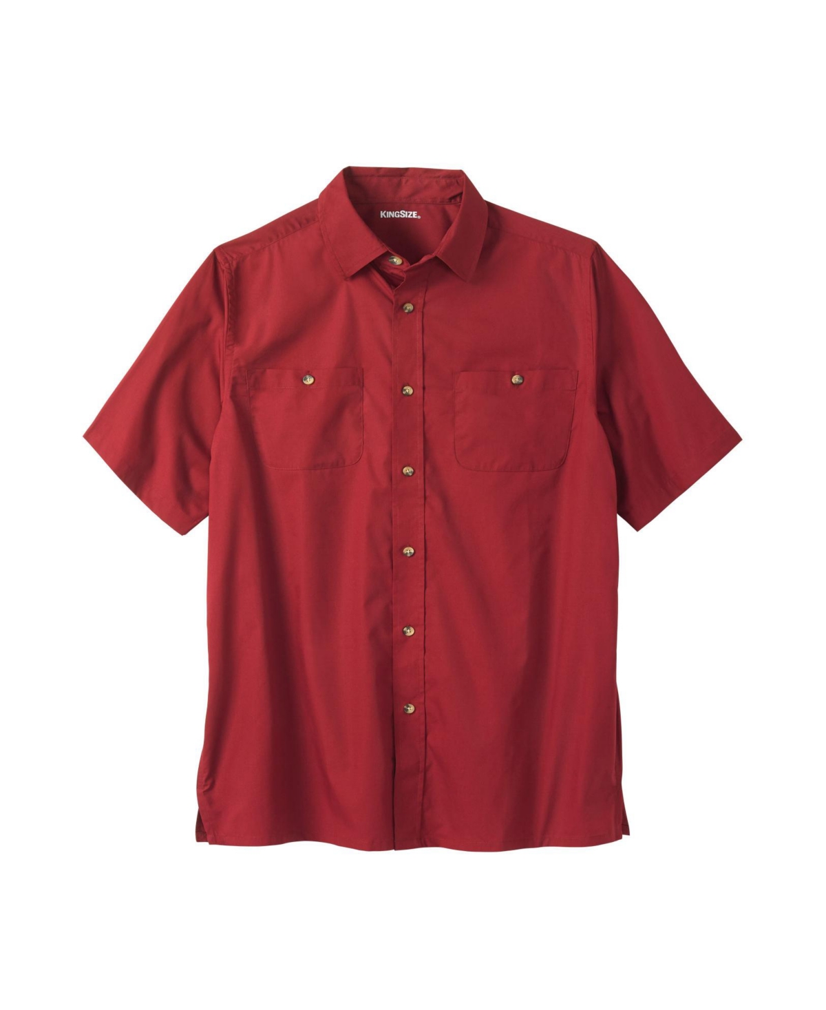Big & Tall Short-Sleeve Pocket Sport Shirt - Rich burgundy