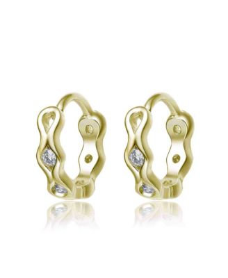 Lovely Sterling Silver Cubic Zirconia Small Round Hoop Earrings