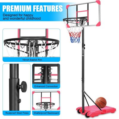  Youth Height Adjustable Basketball Hoop