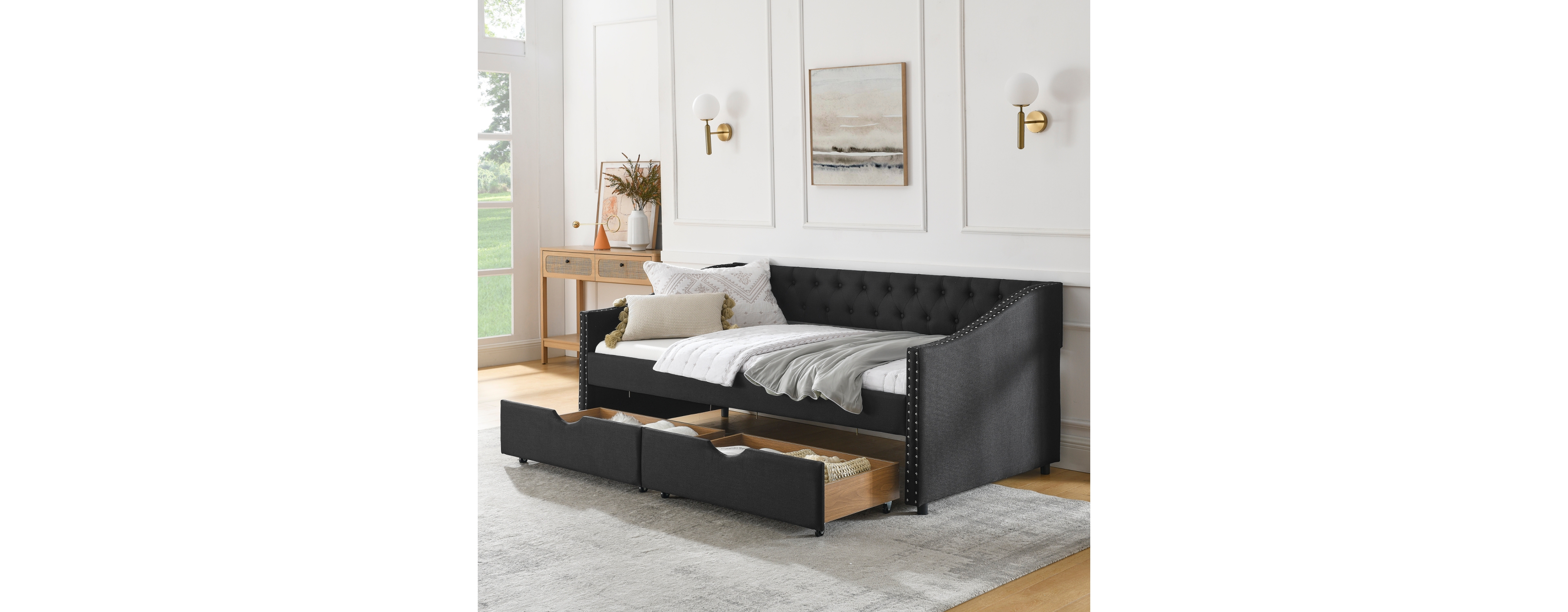 Streamdale Upholstered Twin Size Daybed with Drawers