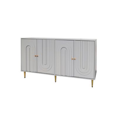 Streamdale Gray Lacquered Wooden Cabinet Server for Multiple Rooms