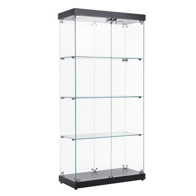 Streamdale Black Floor Standing Glass Display Cabinet
