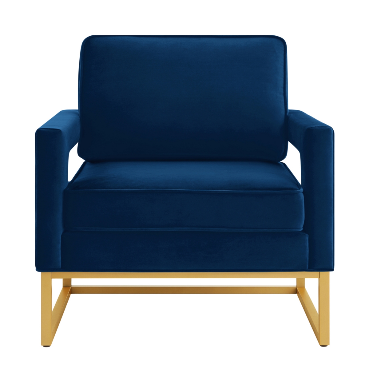 Streamdale Gold Base Navy Velvet Armchair