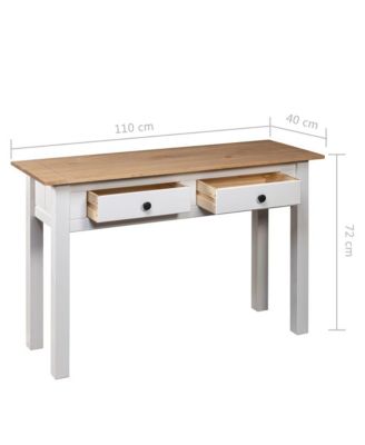 Console Table White 43.3"x15.7"x28.3" Solid Pine Wood Panama Range