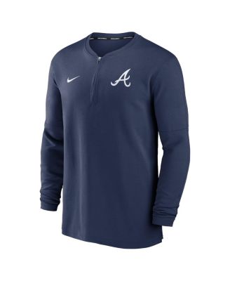 Men's Navy Atlanta Braves Authentic Collection Game Time Performance Quarter-Zip Sweatshirt