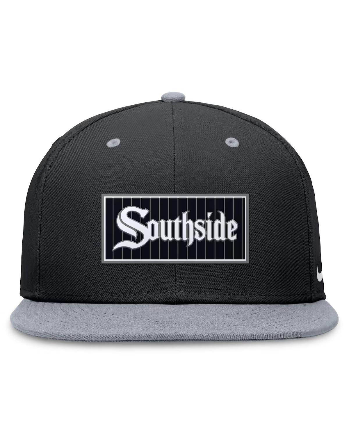 Nike Men'sGray Chicago White Sox City Connect True Fitted Hat - Black, Gray