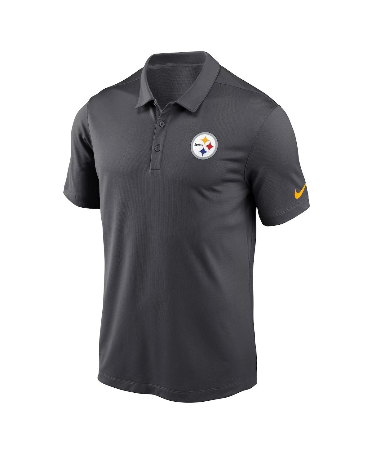 NIKE MEN'S ANTHRACITE PITTSBURGH STEELERS FRANCHISE TEAM LOGO PERFORMANCE POLO