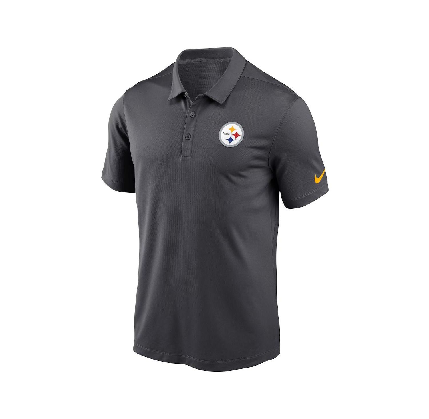 Men's Anthracite Pittsburgh Steelers Franchise Team Logo Performance Polo