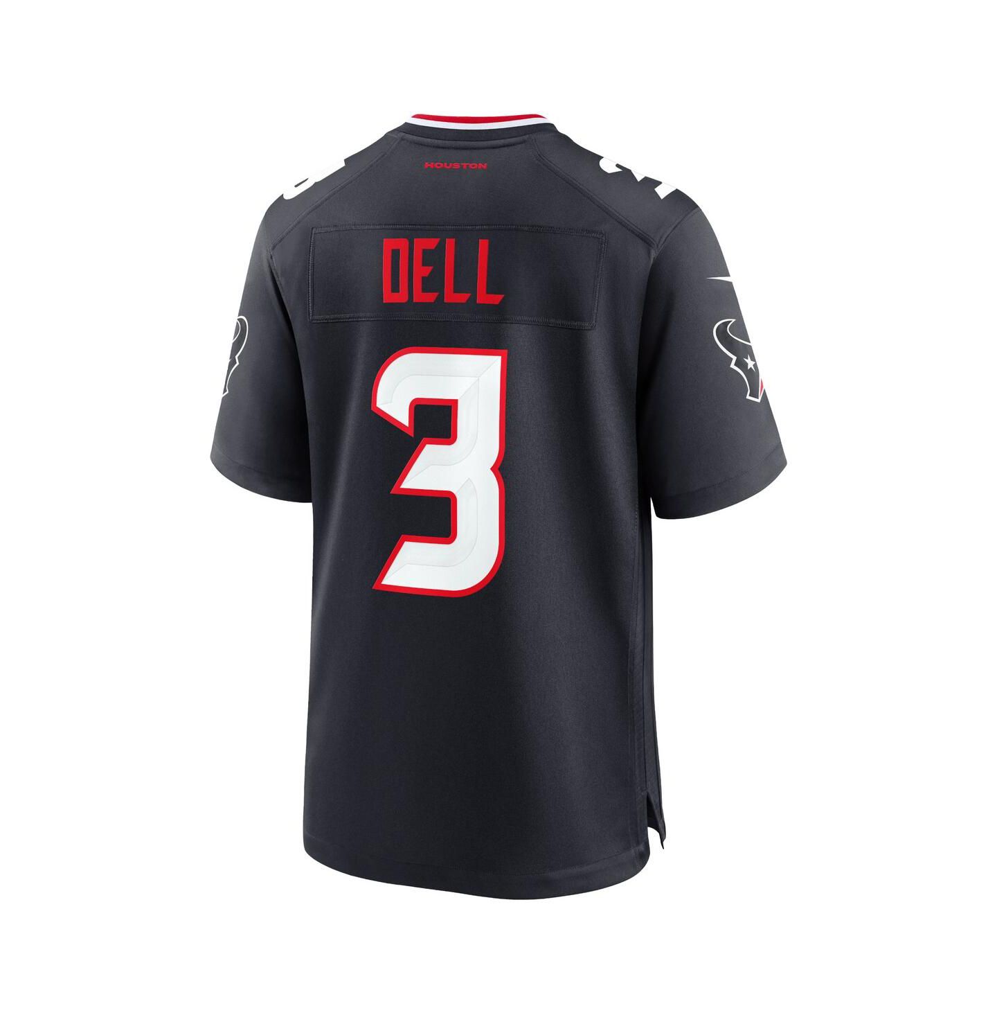 Мужской топ Nike Tank Dell Navy Houston Texans Game Jersey — фото 3