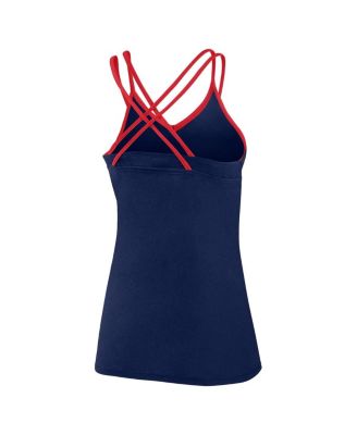 Women's Navy Atlanta Braves Go For It Strappy V-Neck Tank Top