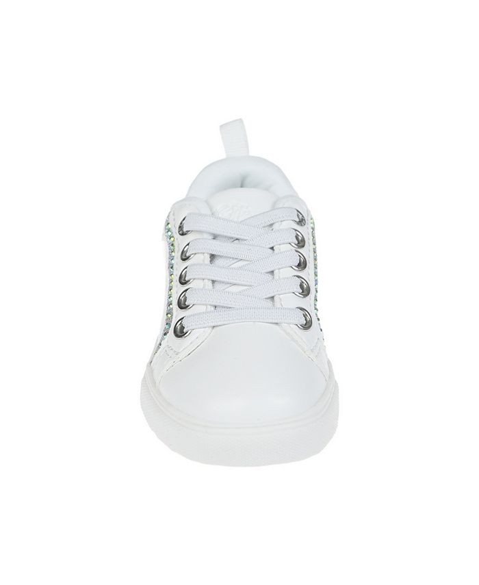 Vince Camuto Toddler Girl #39 s Court Sneaker with Glitter Embossed Crest