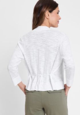 Women's Cropped Cardigan with Waist Tie