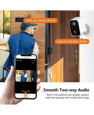 SW03-White 3 Packs 1080P Full HD Wireless Smart Cameras with Solar Panels and 16GB TF Card, Supports Night Vision, Wi-Fi and Smartphone App