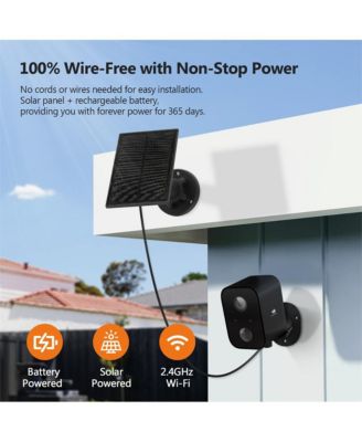 3 Packs 1080P Full HD Wireless Smart Cameras with Solar Panels and 16GB TF Card, Supports Night Vision, Wi-Fi and Smartphone App