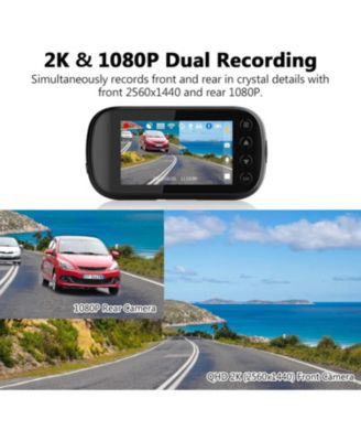 2K 2560x1440 Dual Lens Dash Cam, Front and Rear Dash Camera with GPS