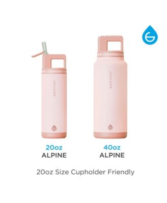 Alpine Flip 'N Sip Insulated, Leakproof Water Bottle with Straw, 20 OZ, 2pk