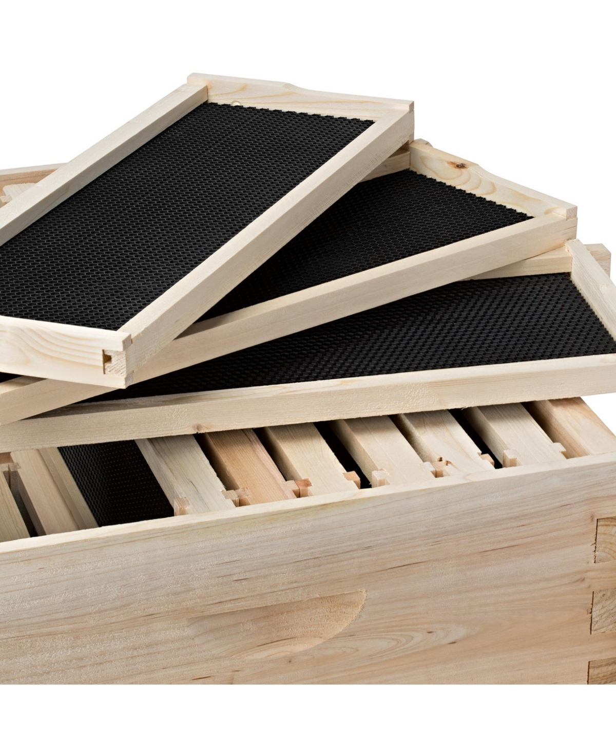 Honey Keeper Beehive 20 Frame Complete Box Kit (10 Deep and 10 Medium) with Metal Roof for Langstroth Beekeeping -wood