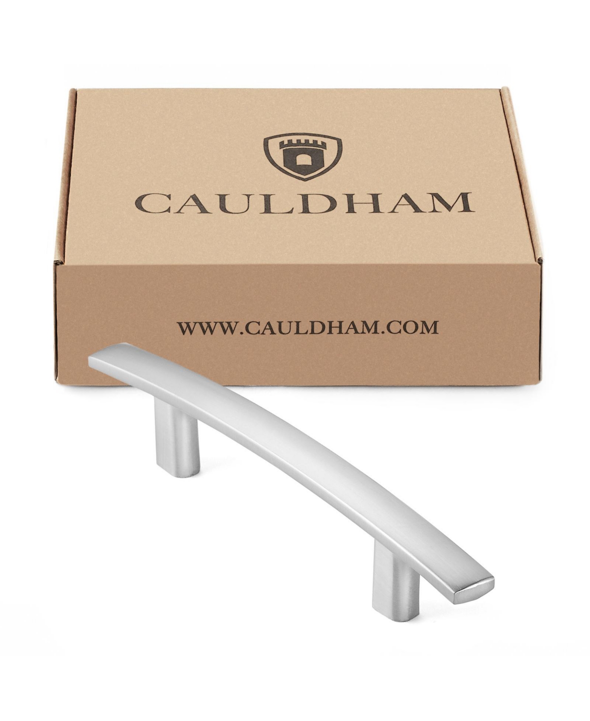 Cauldham 25 Pack Solid Kitchen Cabinet Arch Pulls Handles (3