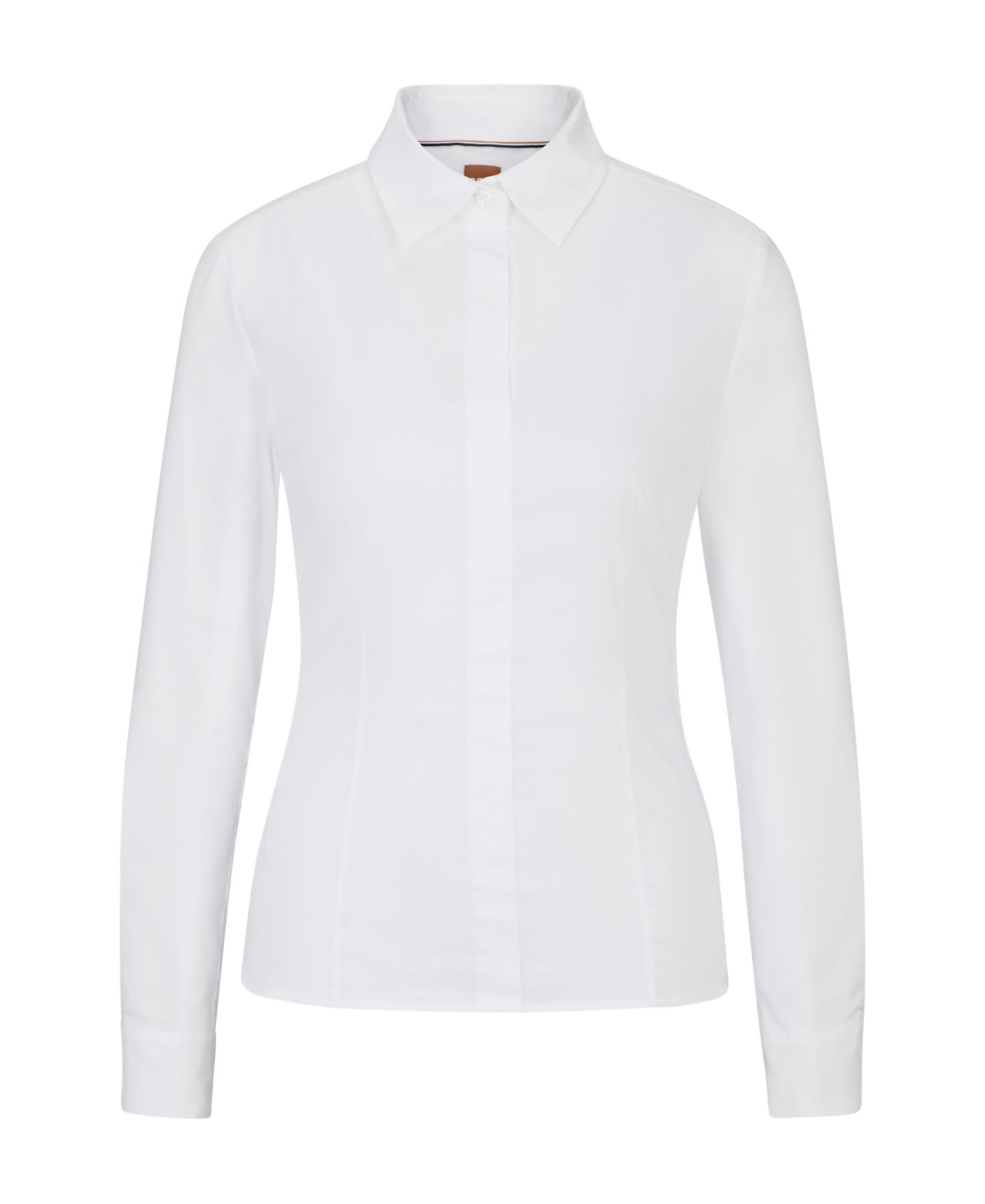 Женская блузка Hugo Boss BOSS by Slim-Fit, цвет: Белый — фото 2