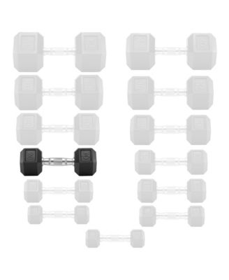 Rubber Coated Hex Dumbbell Hand Weights, 20 lb Pair