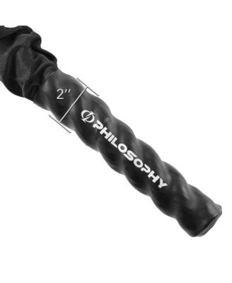 40 Foot Exercise Battle Rope 2 Inch Diameter with Cover and Anchor Kit