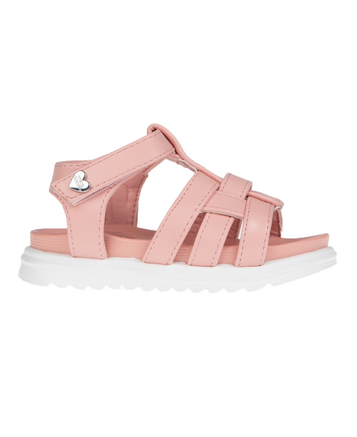 Vince Camuto Toddler Girl's Platform Sandal With Vc Heart Rivet Polyurethane Sandals In Pink