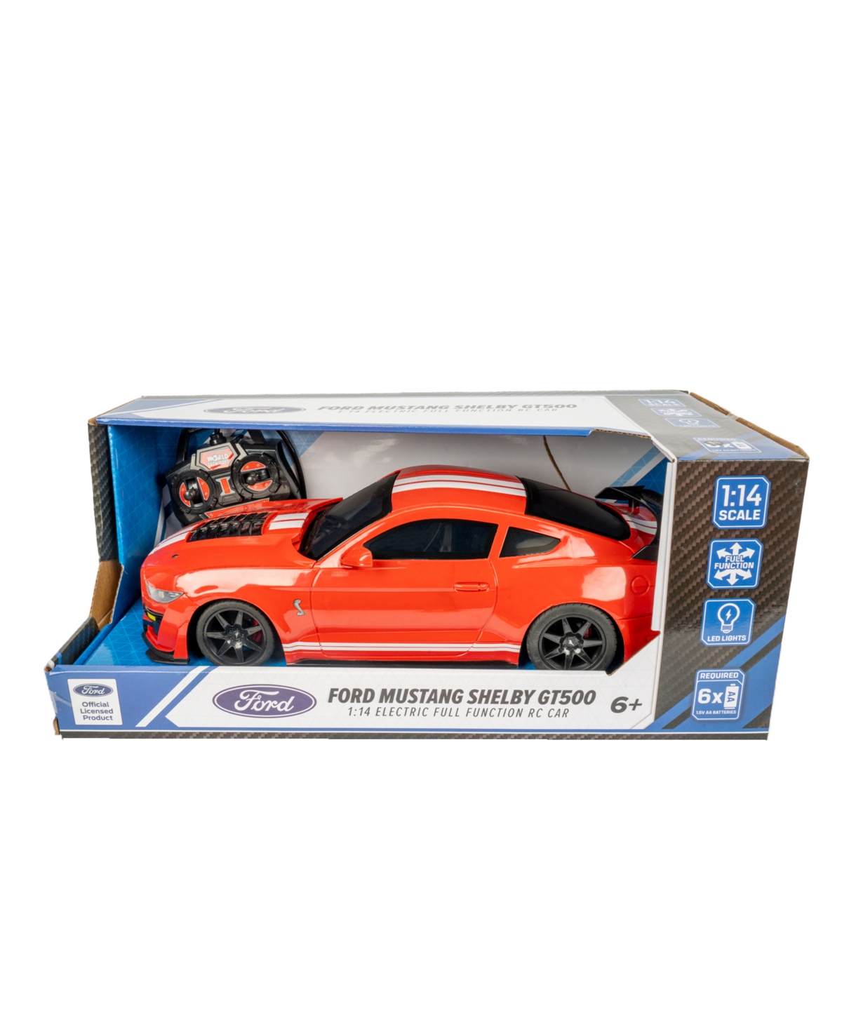 World Tech Toys 1:14 Ford Mustang Gt500 Full Function Electric Rc Car In Multi
