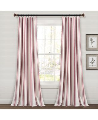 Farmhouse Stripe Yarn Dyed Cotton Window Curtain Panels