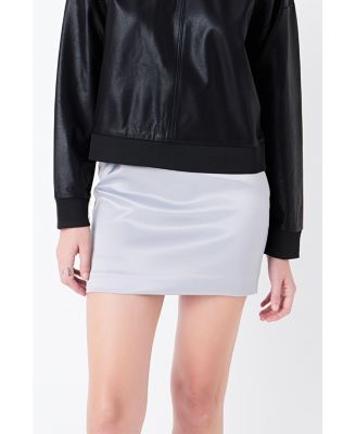 Women's Solid Satin Fit Mini Skirt