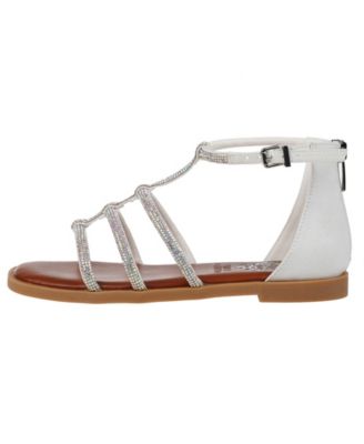 Big Girl's Fashion Sandal with Micro Stone Strappy Upper Glass stones/Polyester Sandals