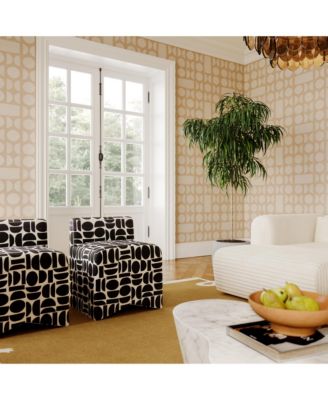 25" Geometric Jacquard Weave Stool