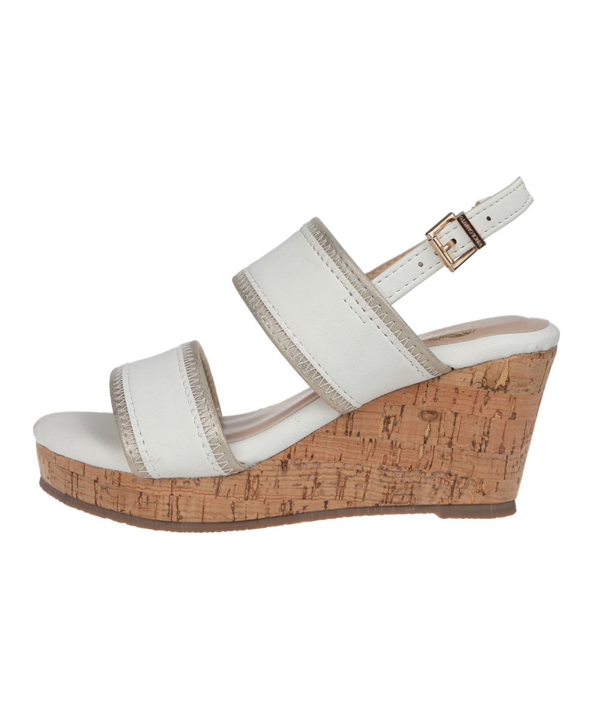 Vince Camuto Big Girl's Casual Wedge With Shimmer Detail Binding Polyurethane Sandals In Off White Multi