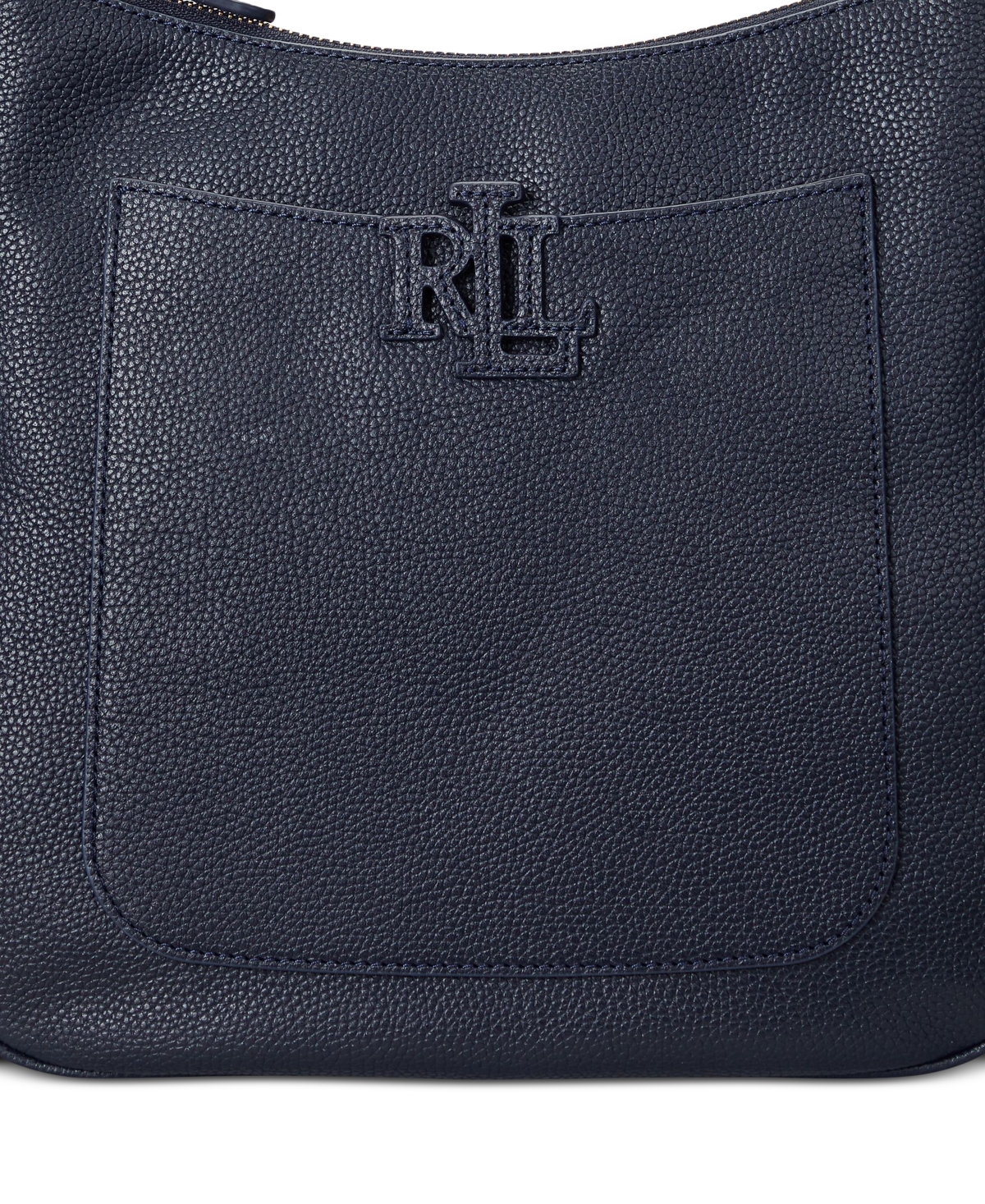 Ralph Lauren Cameryn Pebbled Leather Small Crossbody In Navy