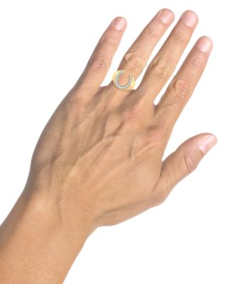 Men's Diamond Horseshoe Ring (1/3 ct. t.w.) in 14k Gold-Plated Sterling Silver