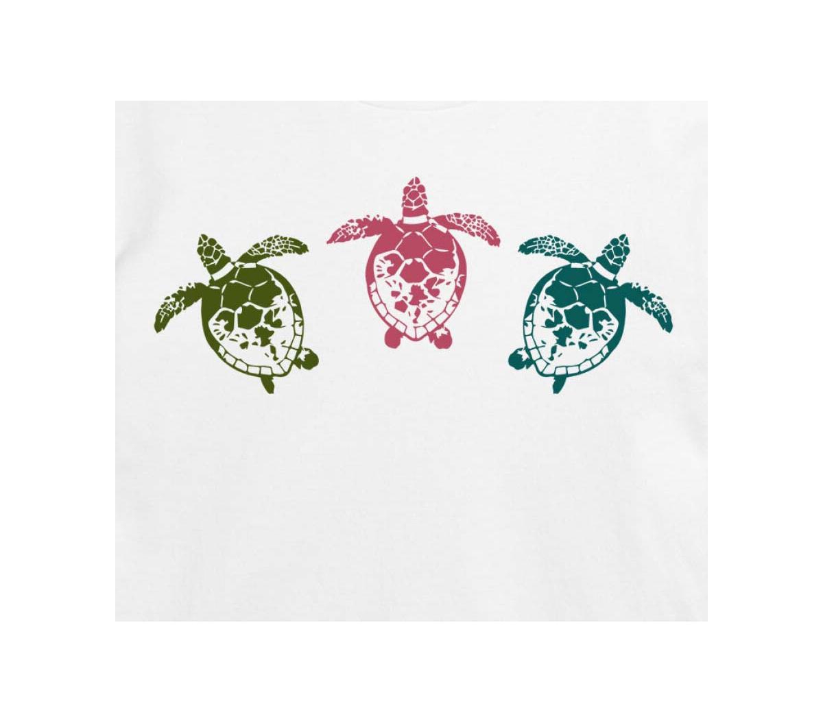 Good Vibes Llc Hybrid Apparel Trendy Juniors Turtles Cropped Tee In White